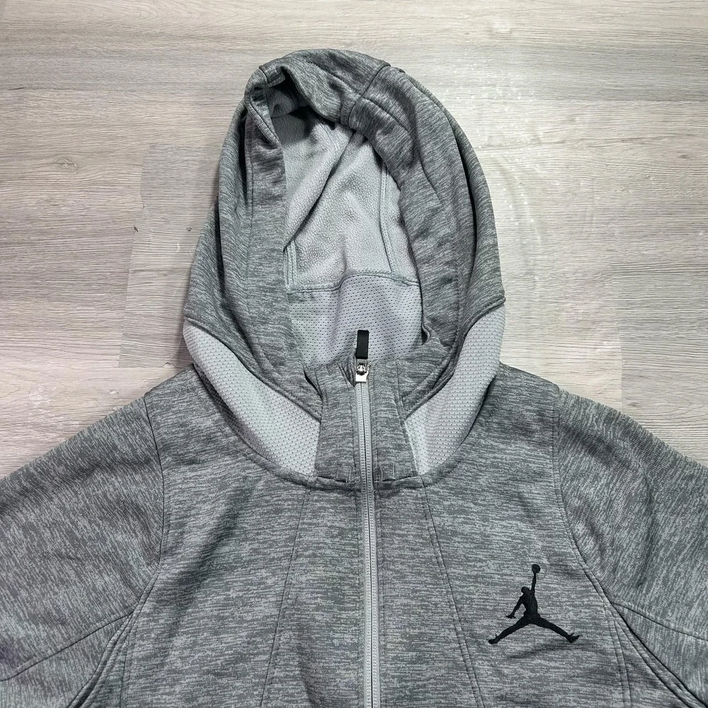 Jordan Therma-FIT Hoodie Mens Small Gray Full Zip Fleece‎ Jacket 688525-012